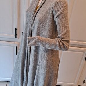 Lucy & Laurel Light Gray Women's Angora Rabbit Open Hi-llow Cardigan